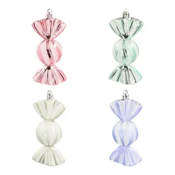 4 Bonbon-Anhänger, Pastell Mix, Kunststoff, 11 Cm