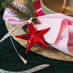 12 Christbaumschmuck Sterne Rot, Kunststoff, 10 Cm