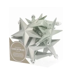 12 Christbaumschmuck Sterne Cottage Green, Kunststoff, 10 Cm