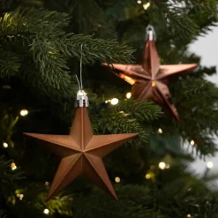 12 Christbaumschmuck Sterne Bronze, Kunststoff, 10 Cm