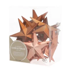 12 Christbaumschmuck Sterne Bronze, Kunststoff, 10 Cm