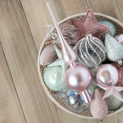 12 Christbaumschmuck Sterne Romantic Mix, Kunststoff, 10 Cm