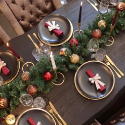 4 Gedrehte Kerzen, Rot Metallic, Paraffin, 25 Cm