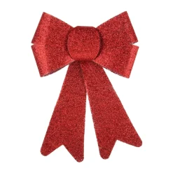 2 Glitzer Weihnachtsschleifen Rot, 15 Cm