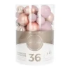 36 Kleine Weihnachtskugeln Rosa, Kunststoff, 2,5-5 Cm