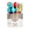 36 Kleine Weihnachtskugeln Bunt, Kunststoff, 2,5-5 Cm