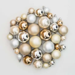 36 Kleine Weihnachtskugeln Home Sweet Home Mix, Kunststoff, 2,5-5 Cm