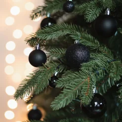 36 Kleine Weihnachtskugeln Schwarz, Kunststoff, 2,5-5 Cm