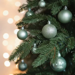 36 Kleine Weihnachtskugeln Eukalyptus, Kunststoff, 2,5-5 Cm