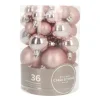 36 Kleine Weihnachtskugeln, Altrosa, Kunststoff, 2,5-5 Cm