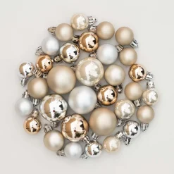 32 Mini Weihnachtskugeln Home Sweet Home Mix, Kunststoff, 2,5-4 Cm