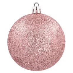 6 Weihnachtskugeln, Altrosa, Kunststoff, 7 Cm