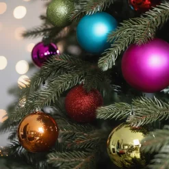 44 Weihnachtskugeln, Bunt, Kunststoff, 5-8 Cm