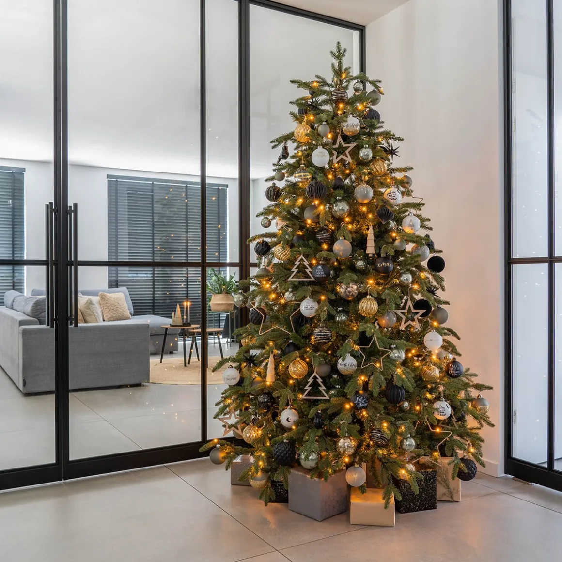 44 Weihnachtskugeln, Cottage Green, Glas, 5-8 Cm