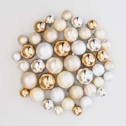 44 Weihnachtskugeln, Home Sweet Home Mix, Kunststoff, 5-8 Cm