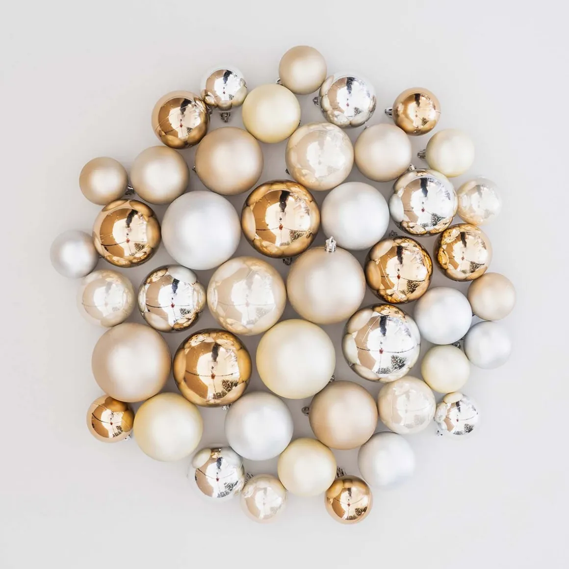 44 Weihnachtskugeln, Home Sweet Home Mix, Kunststoff, 5-8 Cm