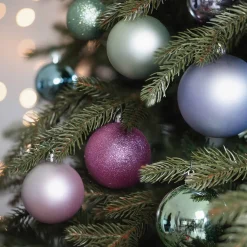 44 Weihnachtskugeln, Pastell Mix, Kunststoff, 5-8 Cm