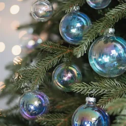 44 Weihnachtskugeln, Seifenblasen-Optik, Glas, 5-8 Cm