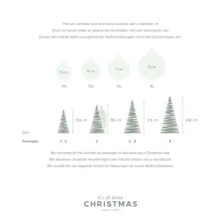 44 Weihnachtskugeln, Taupe, Glas, 5-8 Cm