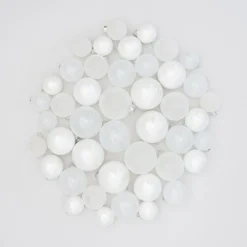 44 Weihnachtskugeln, Weiß, Glas, 5-8 Cm