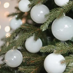 44 Weihnachtskugeln, Weiß, Kunststoff, 5-8 Cm