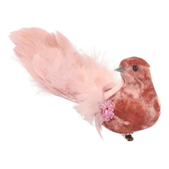 Altrosa Samtvogel Auf Klammer