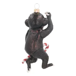 Anhänger Affe Mit Zuckerstange, Glas, 12 Cm