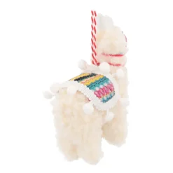 Anhänger Alpaka, Weiß, Kunststoff, 13 Cm