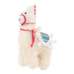 Anhänger Alpaka, Weiß, Kunststoff, 13 Cm