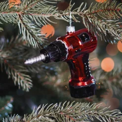 Anhänger Bohrmaschine, Glas, 10 Cm