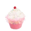 Anhänger Cupcake, Weiß-rosa, Kunststoff, 12 Cm