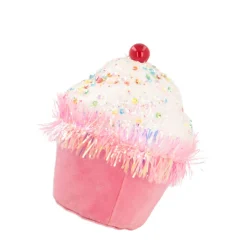Anhänger Cupcake, Weiß-rosa, Kunststoff, 12 Cm