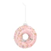 Anhänger Donut, Rosa, Glas, 10 Cm