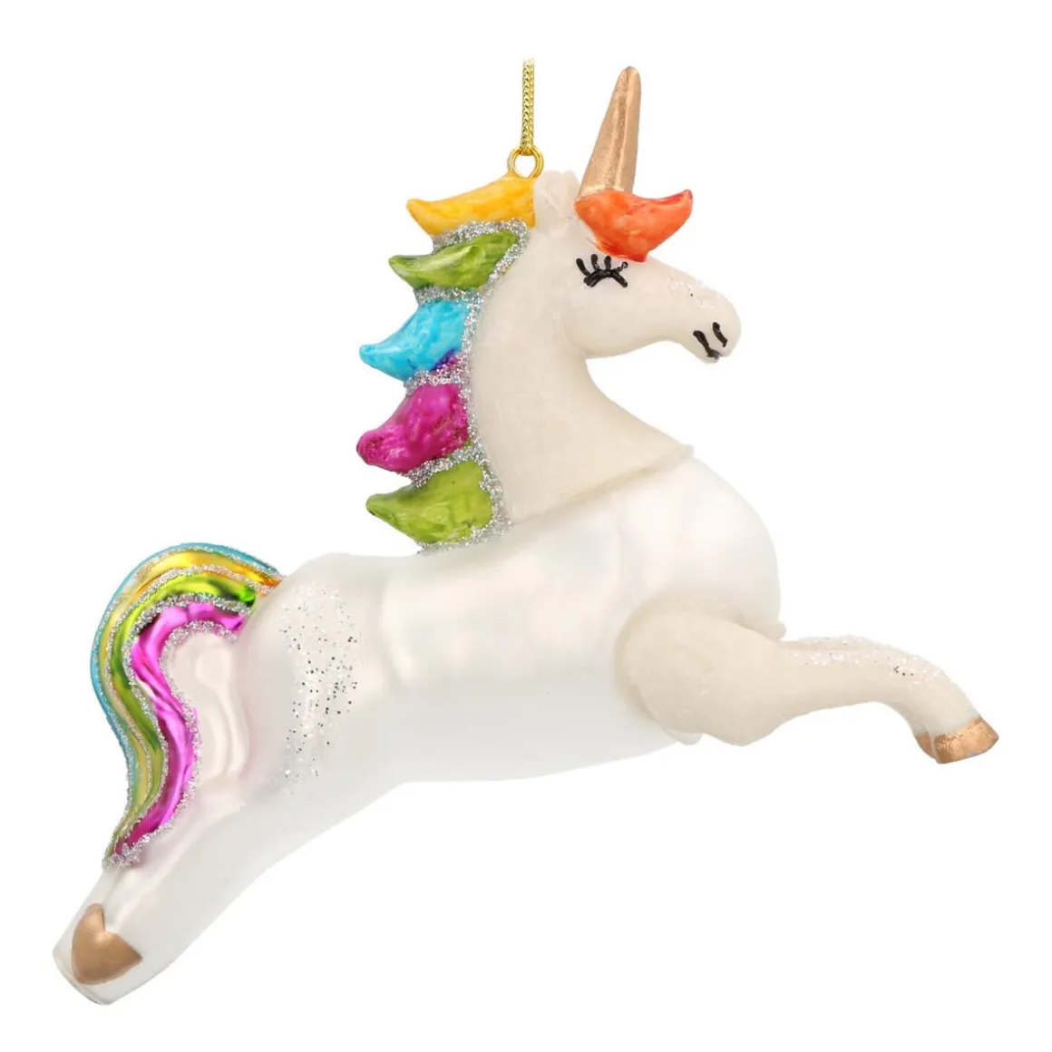 Anhänger Einhorn, Glas, 9 Cm