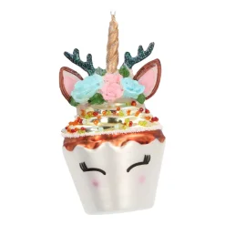 Anhänger Einhorn-Cupcake, Glas, 11 Cm