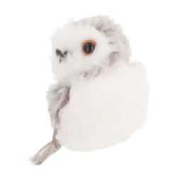 Anhänger Eule, Braun, Kunststoff, 9 Cm