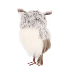 Anhänger Eule, Grau, Kunststoff, 13 Cm