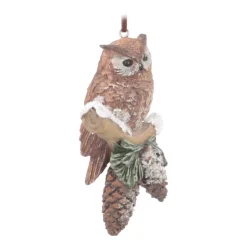 Anhänger Eule, Polyresin, 11 Cm