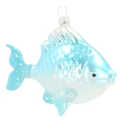 Anhänger Fisch, Blau, Glas, 9 Cm