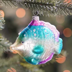 Anhänger Fisch, Pastellfarben, Glas, 10 Cm