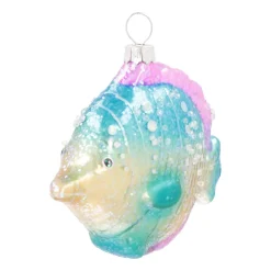 Anhänger Fisch, Pastellfarben, Glas, 10 Cm
