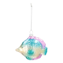 Anhänger Fisch, Pastellfarben, Glas, 10 Cm