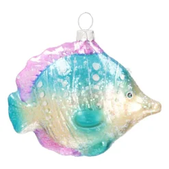 Anhänger Fisch, Pastellfarben, Glas, 10 Cm