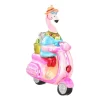 Anhänger Flamingo Auf Roller, Bunt, Glas, 13 Cm