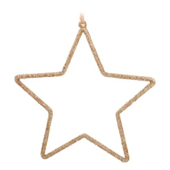 Anhänger Glitzer-Stern, Gold, Kunststoff, 14 Cm