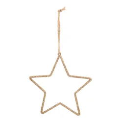 Anhänger Glitzer-Stern, Gold, Kunststoff, 14 Cm