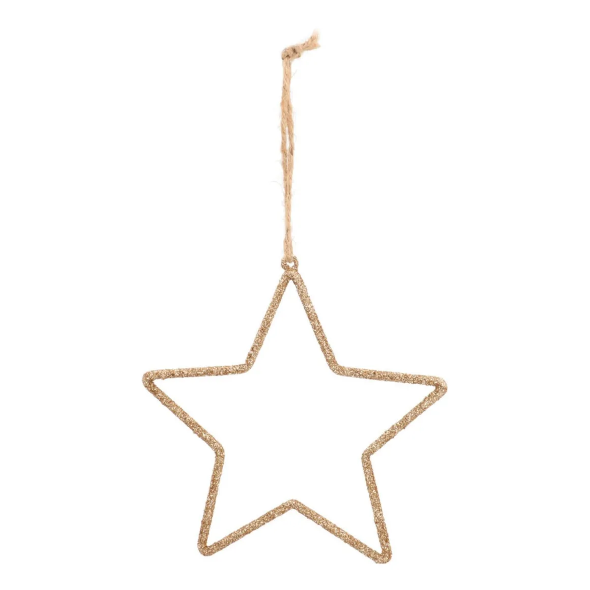 Anhänger Glitzer-Stern, Gold, Kunststoff, 14 Cm