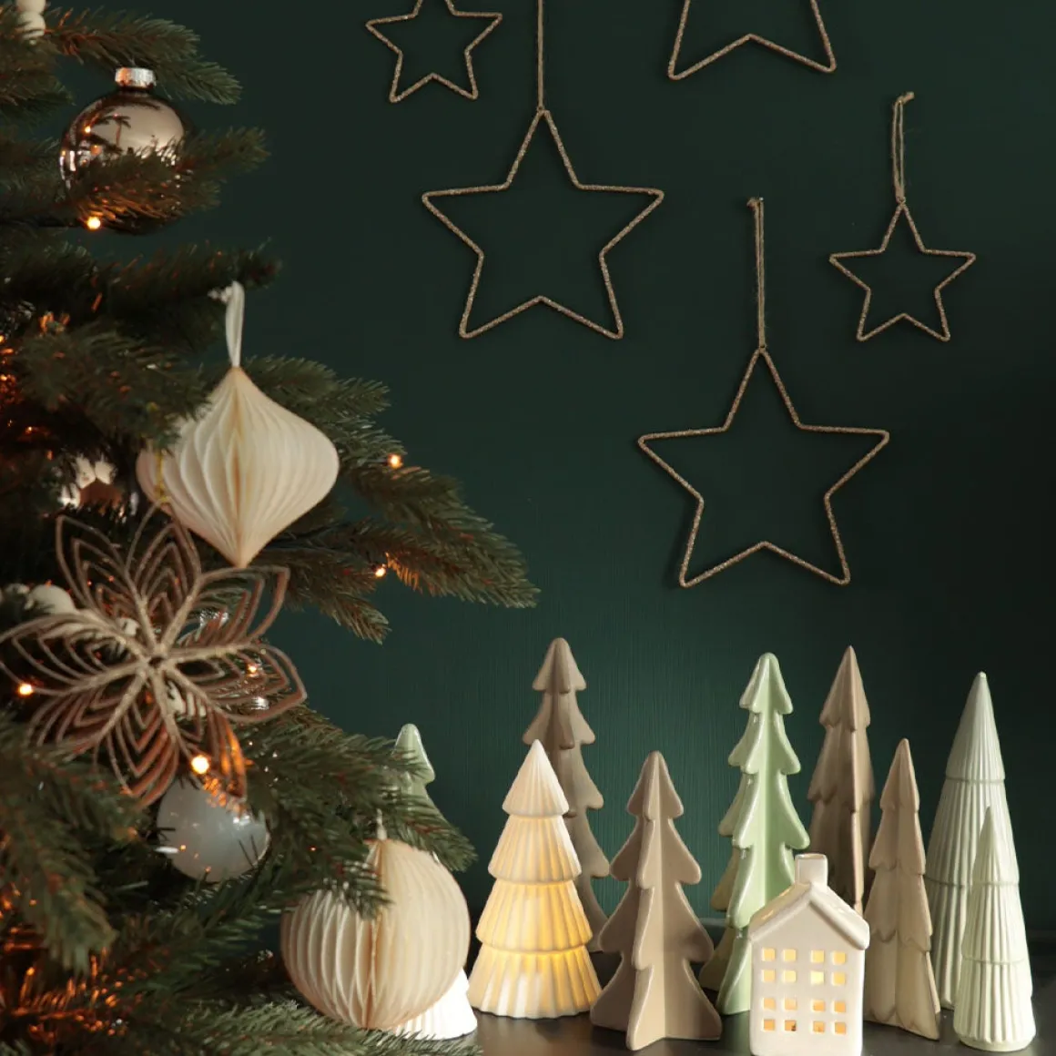 Anhänger Glitzer-Stern, Gold, Kunststoff, 14 Cm