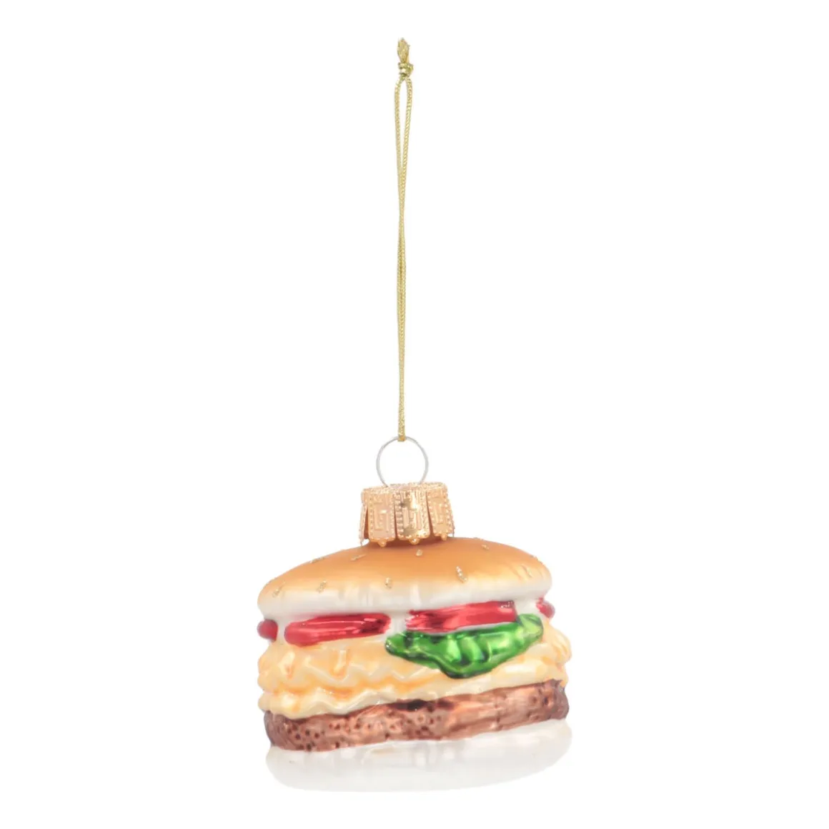 Anhänger Hamburger, Glas, 6 Cm