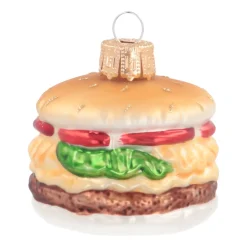 Anhänger Hamburger, Glas, 6 Cm